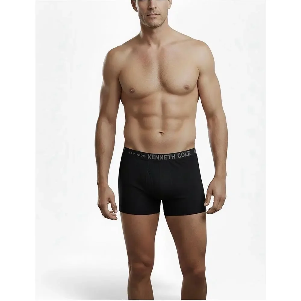 Kenneth Cole 4-Pk Men's Boxers Black Premium Comfort Performance Microfiber XXL